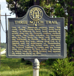 Three Notch Trail Historic Sign