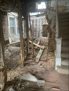 Damaged structure inside home