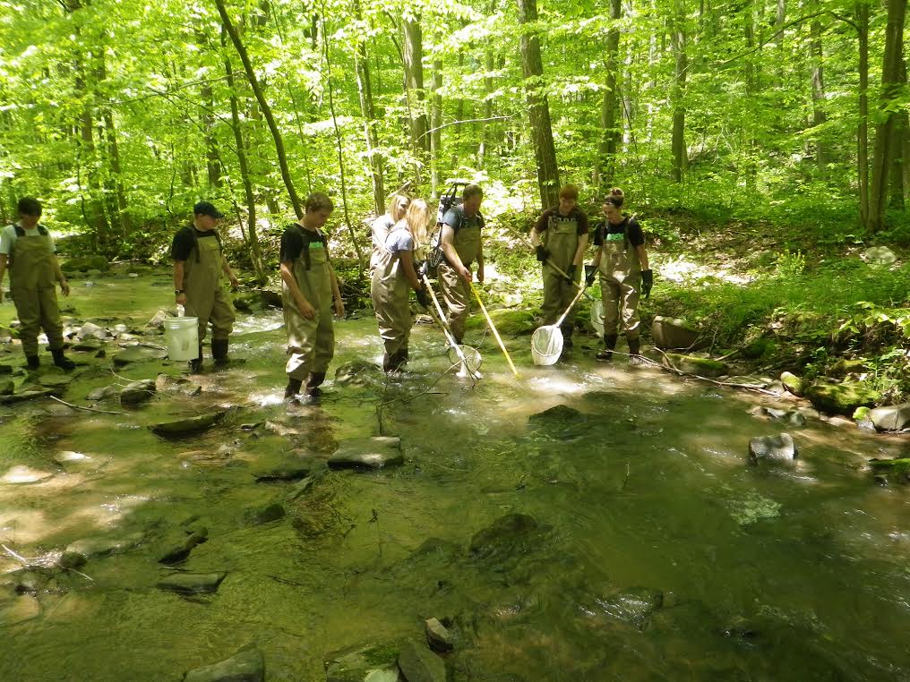2015 grant recipient Youghiogheny River Watershed Association’s assessment of the Brook Trout population with Northern Garrett High School students and Maryland Dept of Natural Resources.