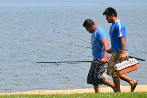 Anglers looking to enjoy a day of fishing; department photo