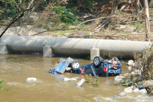 Vehicle in Patapsco River; by Stephen Badger