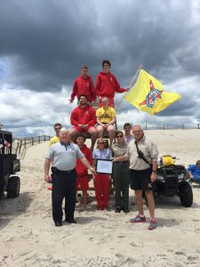 The U.S. Lifesaving Association awarded members of the Assateague State Park beach patrol with their official certification on the shore of the Atlantic Ocean May 26. 