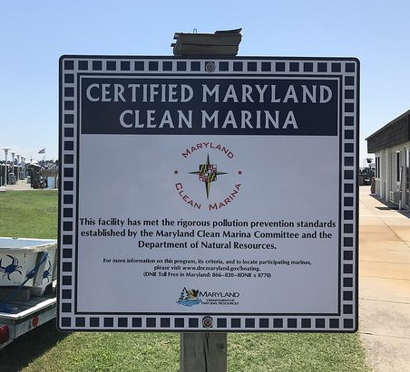 Photo of Maryland Clean Marina Certification Sign