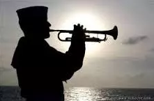 Soldier playing Taps