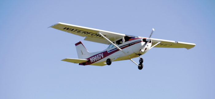 Photo of: Waterfowl survey airplane in the air