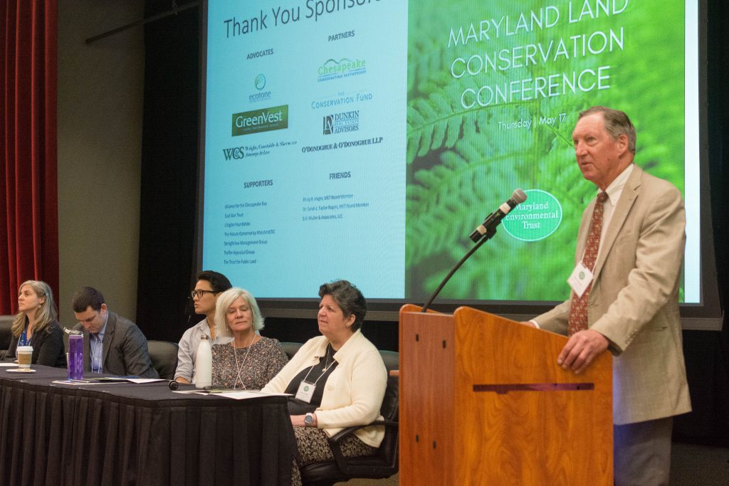Photo of opening remarks at Maryland Land Conservation Conference