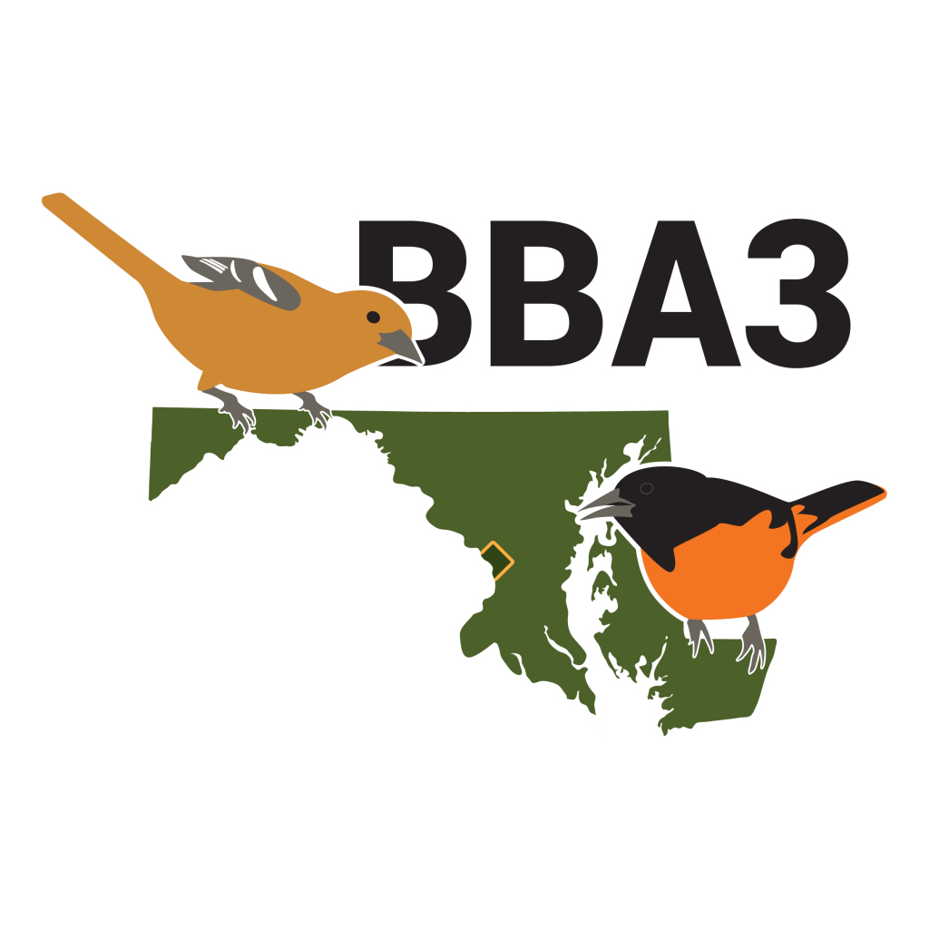 Image of Breeding Bird Atlas logo of two birds on Maryland state map