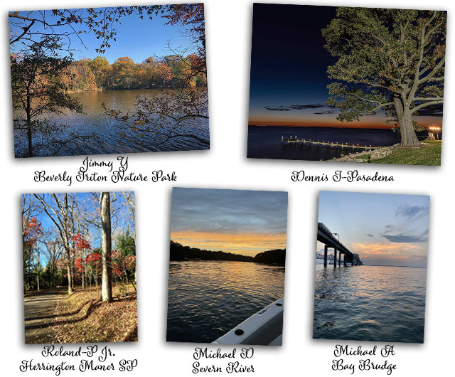 Fall images at sunset, lake scenes, river evenings and western Maryland