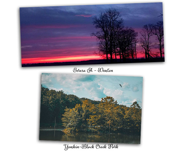 Sunsets and lake scenes with fall colors