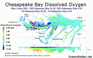 Animated image of Chesapeake Bay Hypoxia through 2022