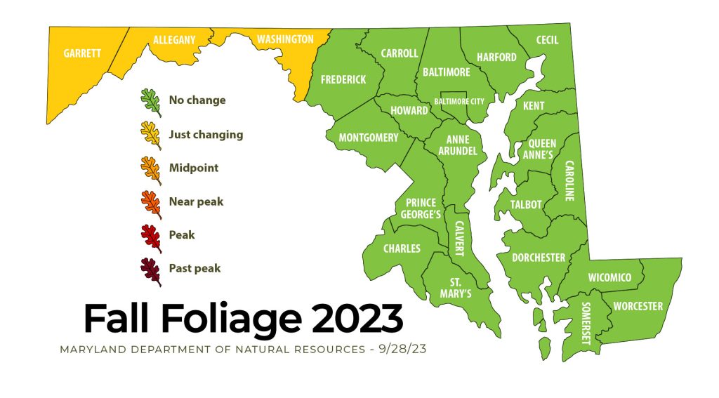 Fall Foliage Map as of 9/28/2023