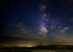 Milky Way over a field