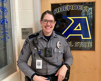 Officer Danielle Baust at Aberdeen High School