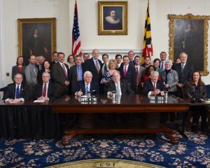 Governor Hogan signs the Greenhouse Gas Emissions Reduction Act reauthorization into law.
