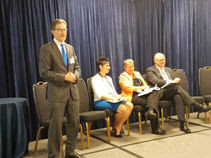 Secretary Ben Grumbles speaking a podium
