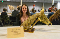 Rethink Recycling contestant with horse sculpture