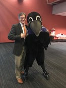 Secretary Grumbles and Baltimore Raven.s mascot.