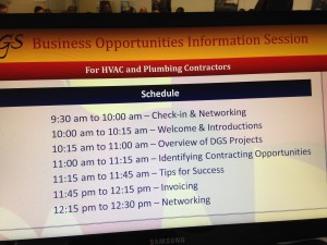 HVAC & Plumbing Business Session Schedule