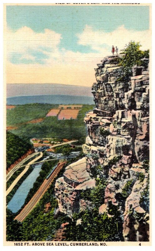 A historic illustration of the lookout point from Wills Mountain