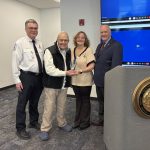 From Left to Right: Scott Haas, Maryland 9-1-1 Board Chair; Steve Souder, Maryland 9-1-1 Board Public-at-Large Member; Susan Greentree, 2026 Steve Souder Lifetime Achievement Award Recipient; Russ Strickland, Maryland Sec. of Emergency Management.
