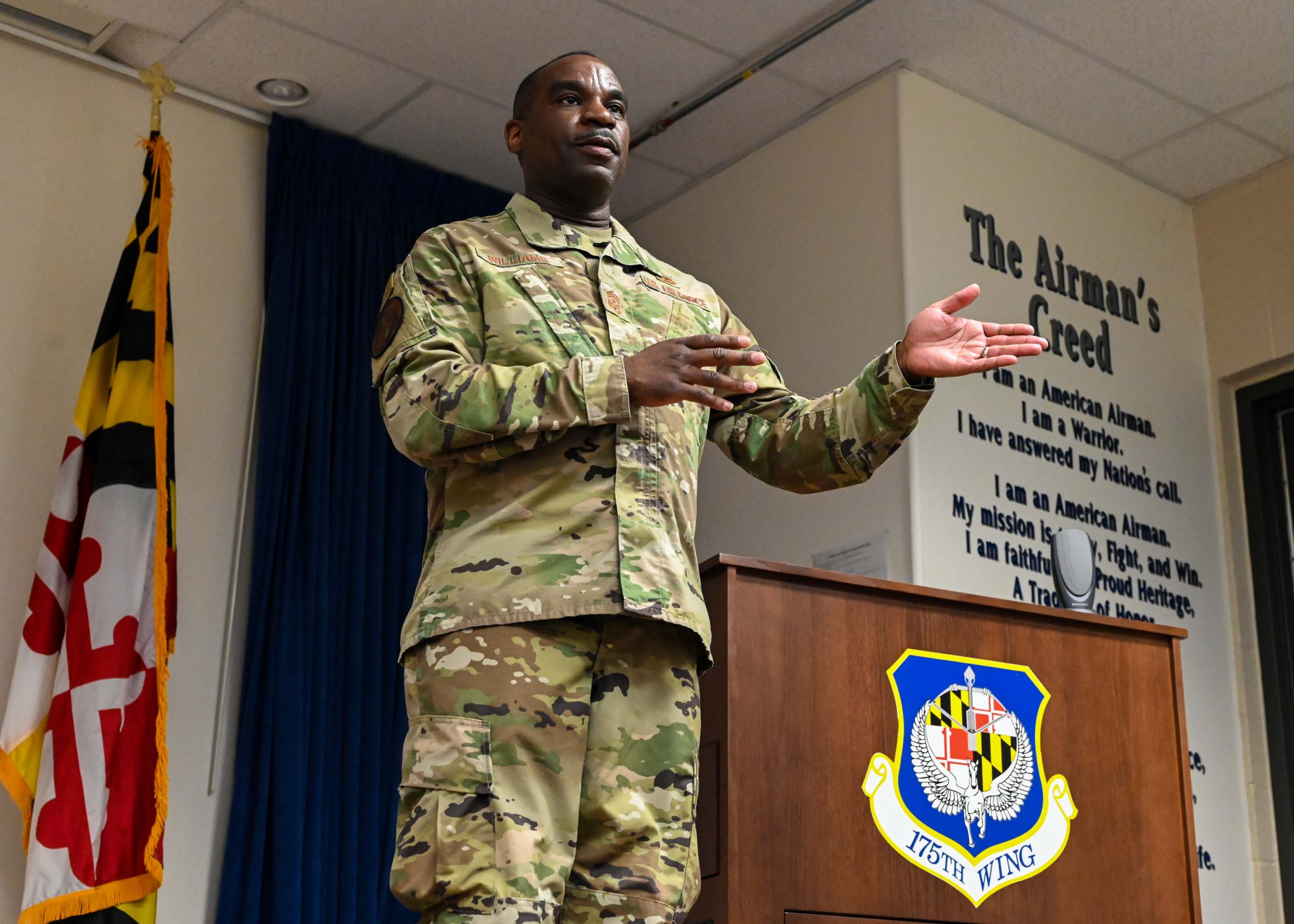 Air National Guard Command Chief Visits the 175th Wing