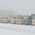 Maryland National Guard Soldiers staged and ready for upcoming snowstorm